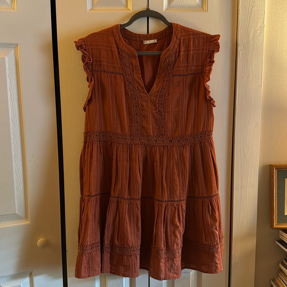 Short Burnt Orange Fall Dress